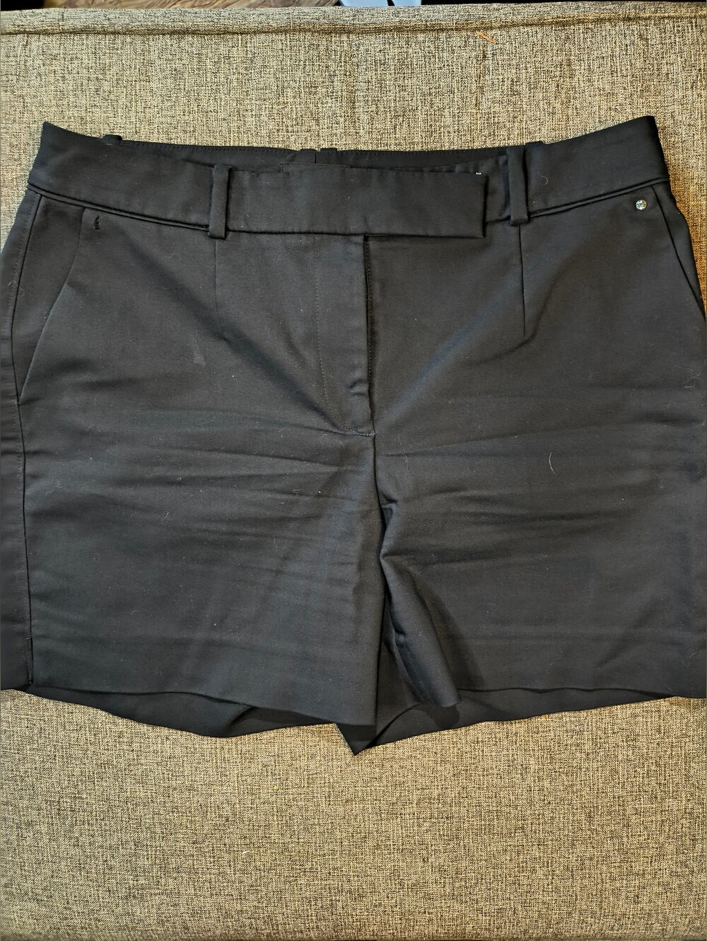 Tailored Black Women's Bermuda Shorts with Belted Waist